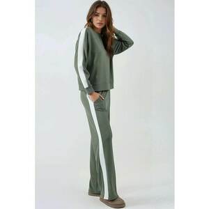 Compleu din doua piese - bluza si pantaloni - verde - tricot imagine