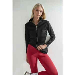 Hanorac dama - tricotat slim fit - negru - textil imagine