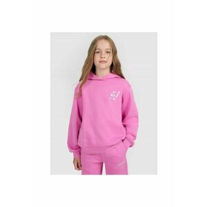 Hanorac pentru fete - roz - bumbac - gluga - croiala oversize imagine