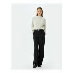 Bluza de trening cu decolteu la baza gatului si maneci cazute - Alb fildes imagine