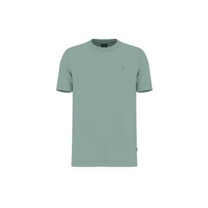 Tricou din bumbac organic cu decolteu la baza gatului - Verde imagine