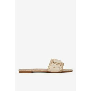 Papuci dama Bej - Material textil - Bej imagine