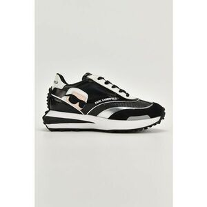 Pantofi sport cu insertii de piele - Negru imagine