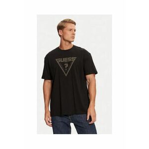 Tricou cu decolteu la baza gatului - barbati - imprimeu cu logo - imagine