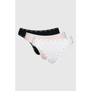 Set de chiloti tanga - 3 perechi - Alb/Negru/Roz pal imagine