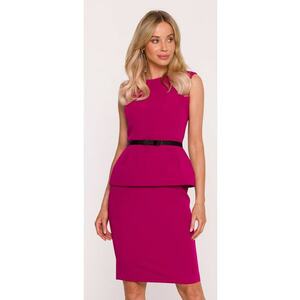 Rochie creion cu curea si basca - negru imagine