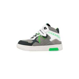 Pantofi sport mid-cut cu insertii de piele intoarsa - Alb/Gri antracit/Gri inchis imagine