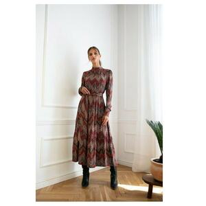 Rochie maxi cu - imprimeu aztec - model 1 - Multicolor imagine