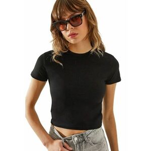 Tricou - Bumbac/Elastan - Negru imagine