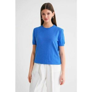 Pulover tricotat - Maneca scurta - Tricot - Albastru - One Size imagine