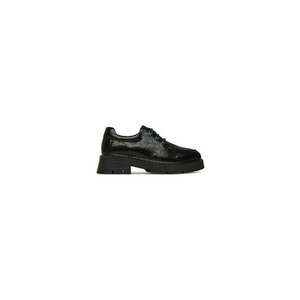 Pantofi copii model EO-BAND-8403-A - piele naturala - negru - cu sireturi imagine