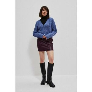 Pulover dama cu tricotaj in forme impletite - Albastru inchis imagine
