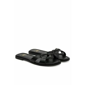 Slapi dama piele naturala - culoare neagra - imagine