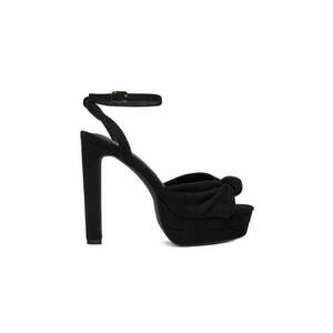 Sandale dama - MAYA BLACK SU - cu toc - negru - tesatura imagine