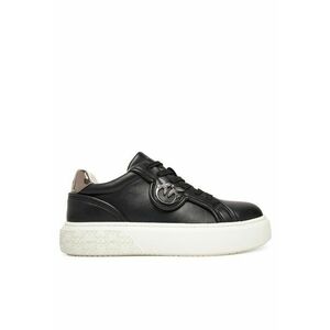 Tenisi dama Yoko - piele naturala - negru/auriu - imagine