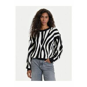 Pulover de dama alb - negru - imagine