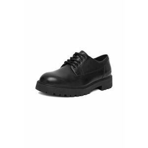 Pantofi barbati model EO-ANTON-01 - piele naturala - negru - sireturi rotunde imagine