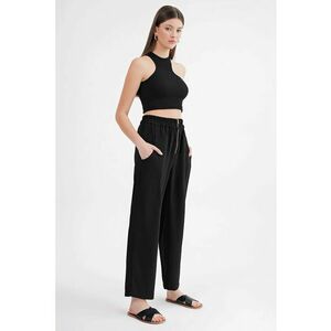 Pantaloni dama jogger tigareta - Negru imagine