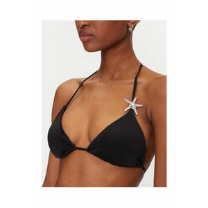 Sutien de baie triunghiular cu decoratiune metalica - negru - Negru imagine
