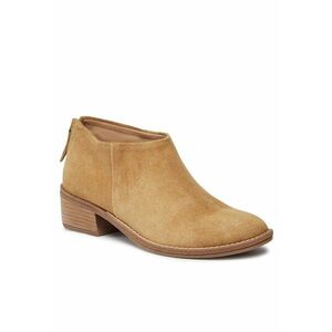 Botine dama velur nisipiu - semi-inalti - imagine