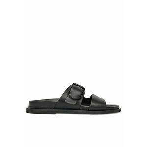 Slapi dama FLOWER-LT778-93 - piele naturala - negru imagine