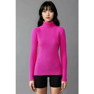 Pulover dama - texturat - roz - tricot - One Size imagine