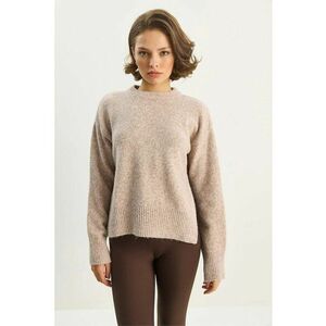 Pulovere dama - pulover tricotat gros - supradimensionat - bej natural - tricot - One Size imagine