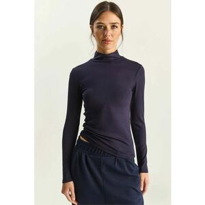 Bluza dama - maneca lunga - bleumarin - jerseu imagine