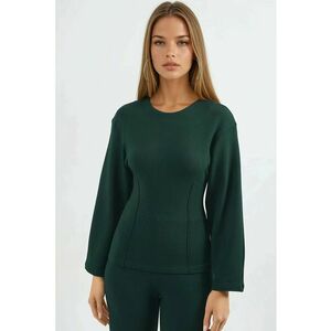 Bluza dama - maneca lunga - verde - jerseu imagine