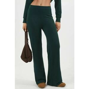 Pantaloni dama talie inalta - verde padure - textil - Verde padure imagine