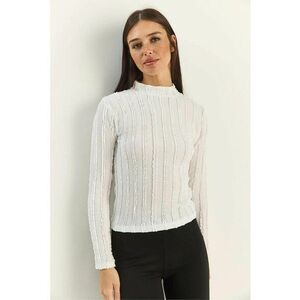 Bluza dama - bumbac - ivoire - jerseu imagine