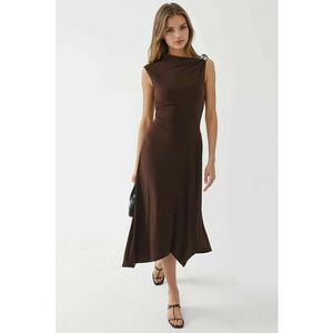 Rochie midi maro - jerseu imagine