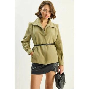 Geaca dama detalii la umeri - verde - textil imagine