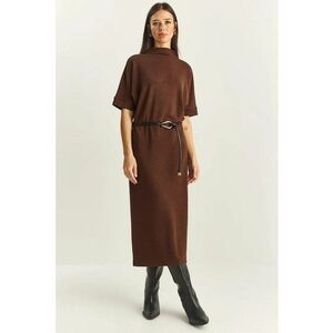 Rochie midi - tricot - maro imagine