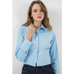 Camasa scurta dama - albastru - textil imagine