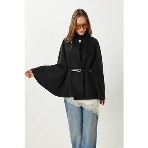 Poncho texturat - Happiness Istanbul - negru - textil imagine
