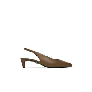 Sandale dama - LILY-118324 - piele naturala - toc - maro imagine