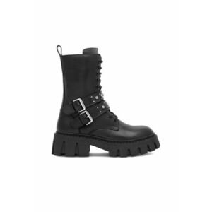 Ghete dama - GANDRA-8326 - piele naturala - negru - imagine