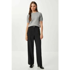 Pantaloni dama - Happiness Istanbul - plisati - negru - textil - Negru imagine