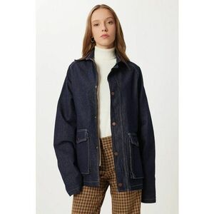 Geaca din denim - Happiness Istanbul - cu fermoar - textil/bumbac - bleumarin imagine