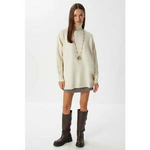 Pulover dama Happiness Istanbul - crem - One Size imagine
