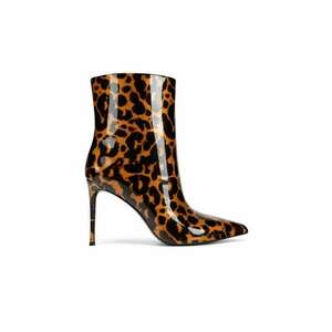 Botine dama din piele naturala - Negru/Maro imagine