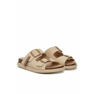 Slapi dama - piele naturala - bej - imagine