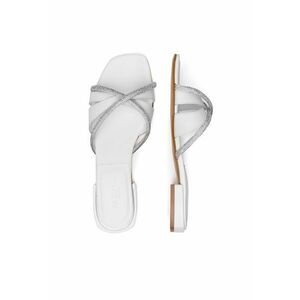 Slapi dama AGATA-21463PE - piele naturala - alb imagine