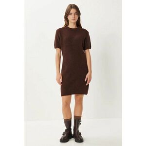 Rochie mini - Happiness Istanbul - tricotata - maro - tricot - imagine