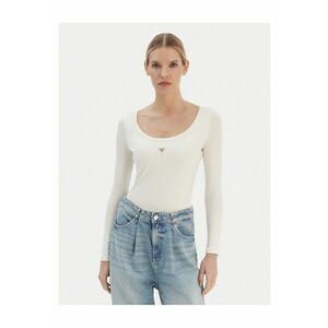 Body dama ecru - elastic - maneci lungi imagine