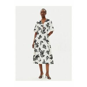 Rochie de vara pentru femei alba - flori negre imagine