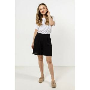 Pantaloni scurti dama - bumbac - negru imagine
