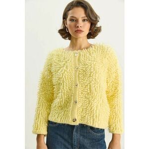 Cardigane - Femei - LUCCI Teksturime Button-Up Cardigan - Galben lamaie - imagine