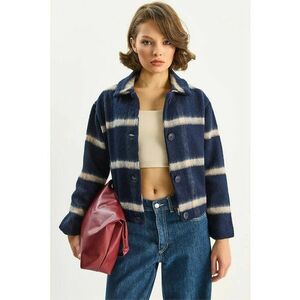 Palton dama HiCCUP - jacheta texturata - albastru - textil imagine